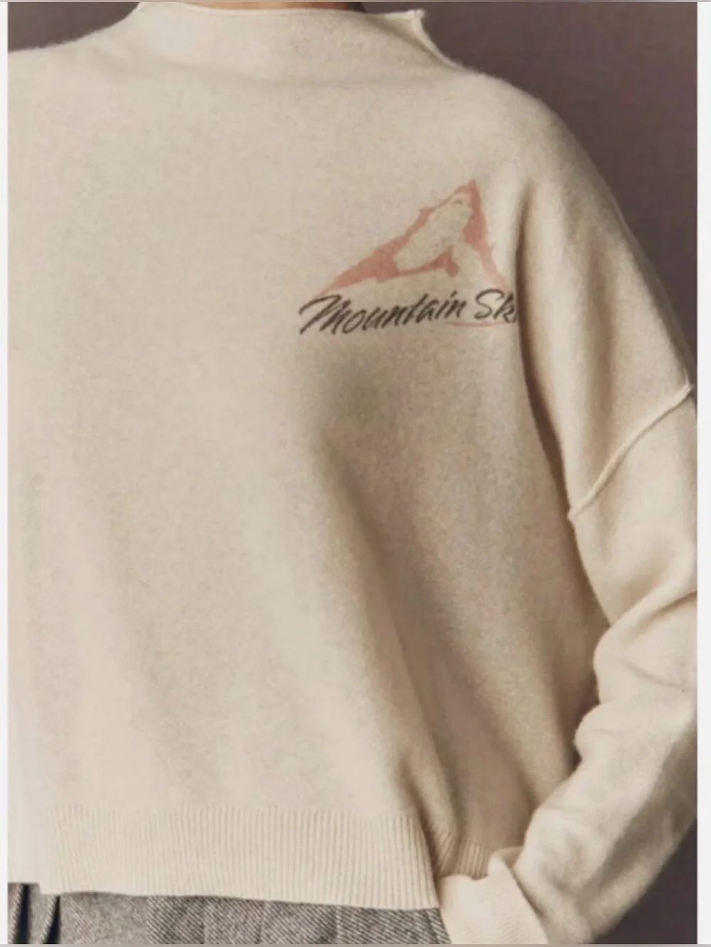 Pilcro Anthropologie Alani Cashmere Mock Neck Sweater L